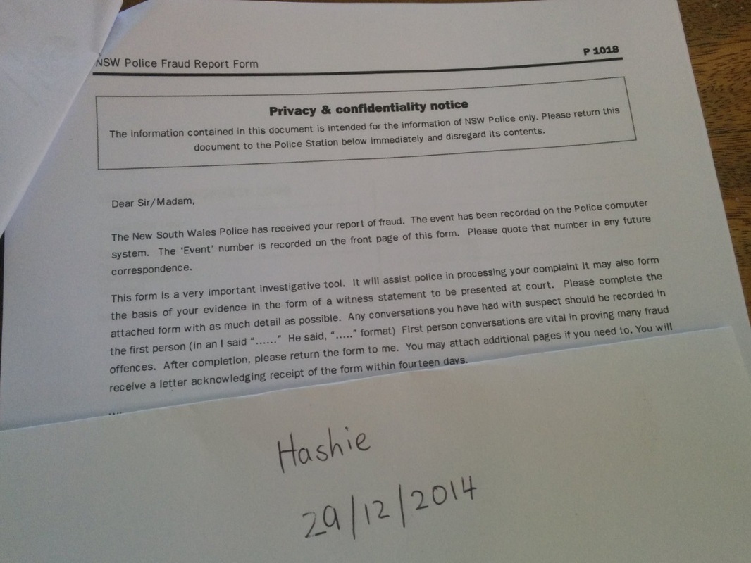 Police fraud report Hashie