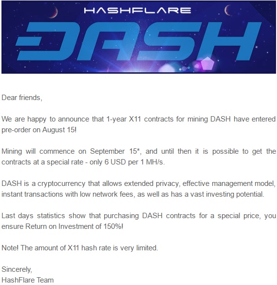 HashFlare Dash